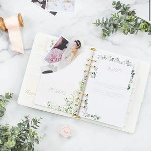 Faux Leather White Wedding Planner